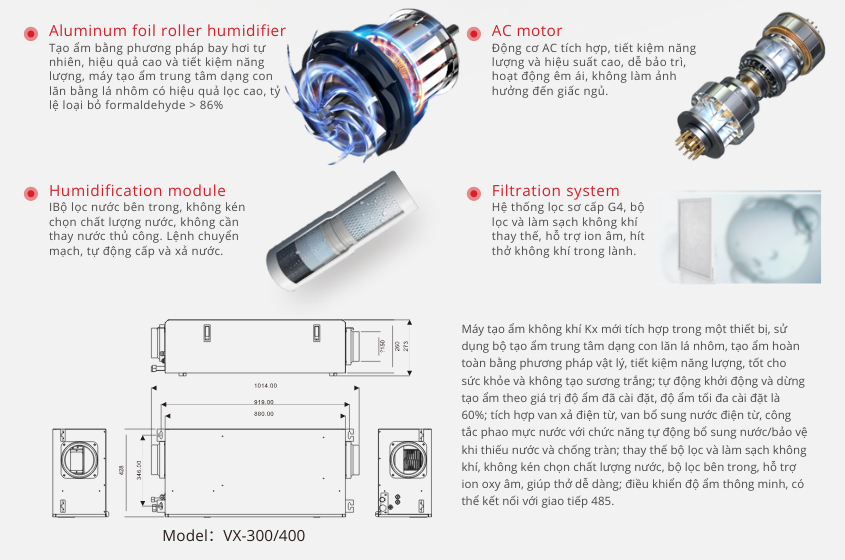 Thông gió thu hồi nhiệt kèm hút ẩm tiêu chuẩn