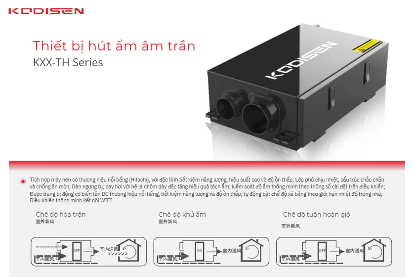 Thiết bị hút ẩm âm trần