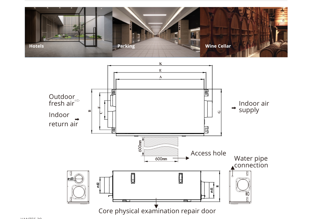 Máy cấp gió tươi kèm hút ẩm - VXX series